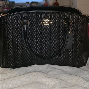 BRAND NEW Black Quilted Pattern Coach Purse!